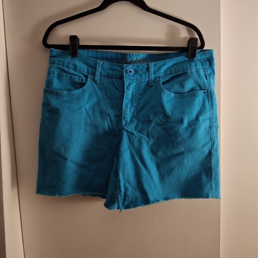 Faded Glory Women's Teal Denim Cut Off Shorts